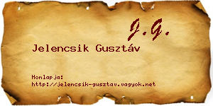 Jelencsik Gusztáv névjegykártya