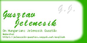 gusztav jelencsik business card