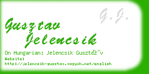 gusztav jelencsik business card